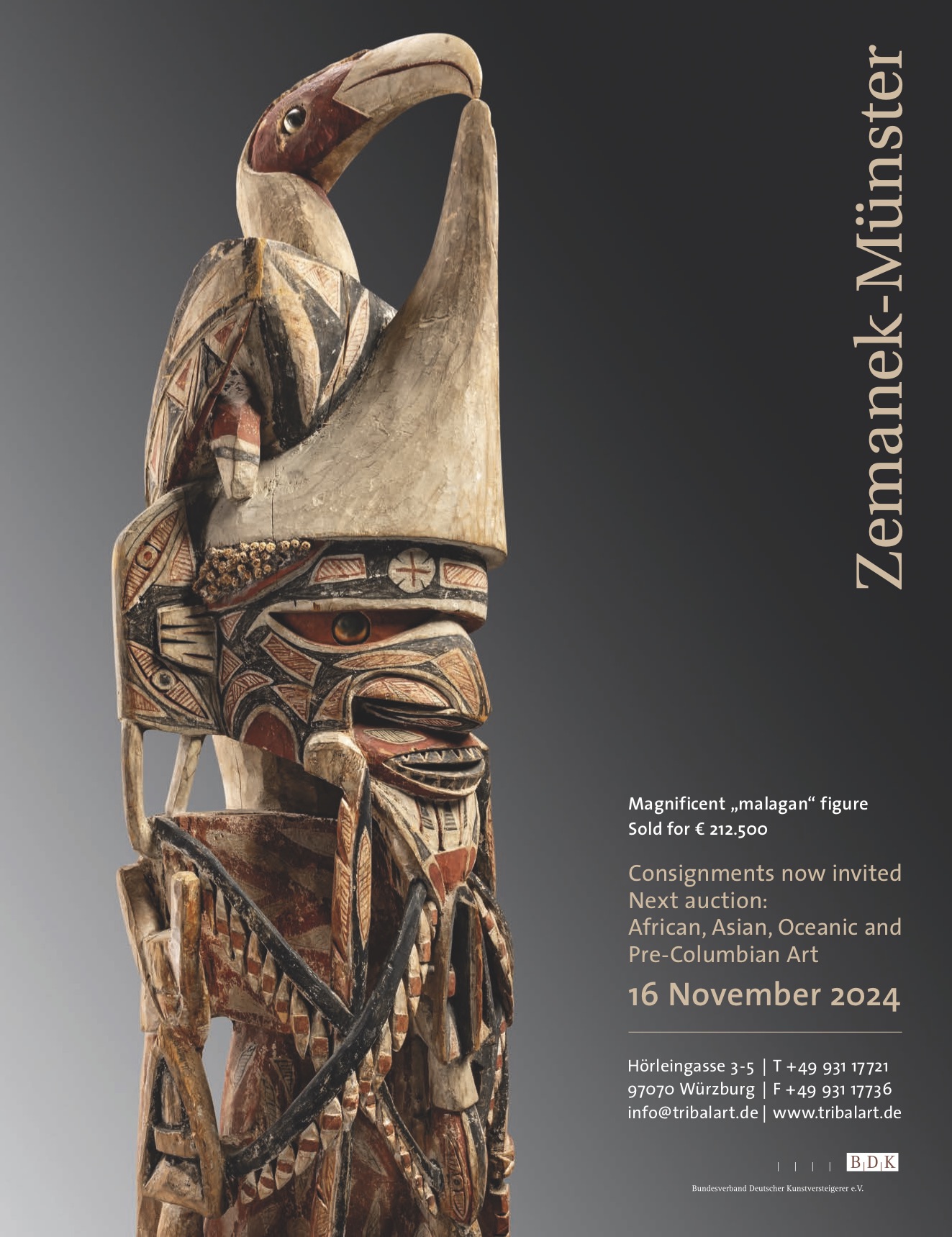 Zemanek-Münster Tribal Art Auction 16 November 2024